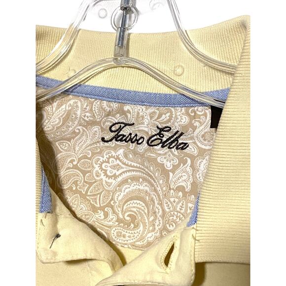 Tasso Elba Light Yellow Polo Shirt Mens S Preppy Casual Classic Pastel Spring - Picture 4 of 7